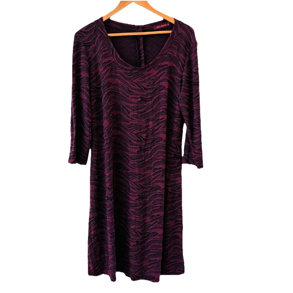 Cut Loose Oversized Dress Size XL Purple Animal Print Abstract Artsy‎ USA